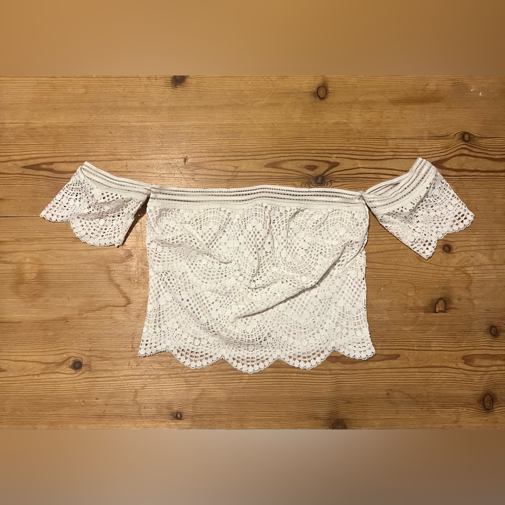 Victoria's Secret Sexy White Lace Off-Shoulder Top Size Small